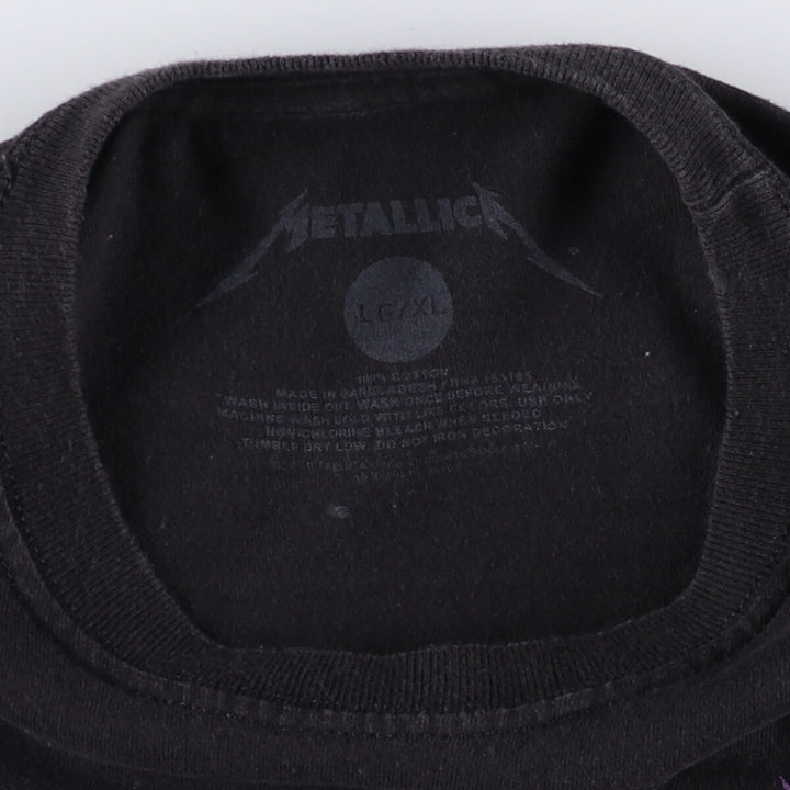 METALLICA Skull Pattern Band T-shirt, Band Tee, Men's XL size cotton black type Vintage Second Hand