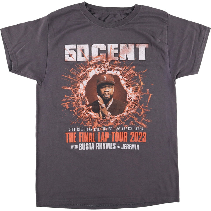 50 CENT rap t-shirt, men's size S unclear gray type Vintage Second Hand