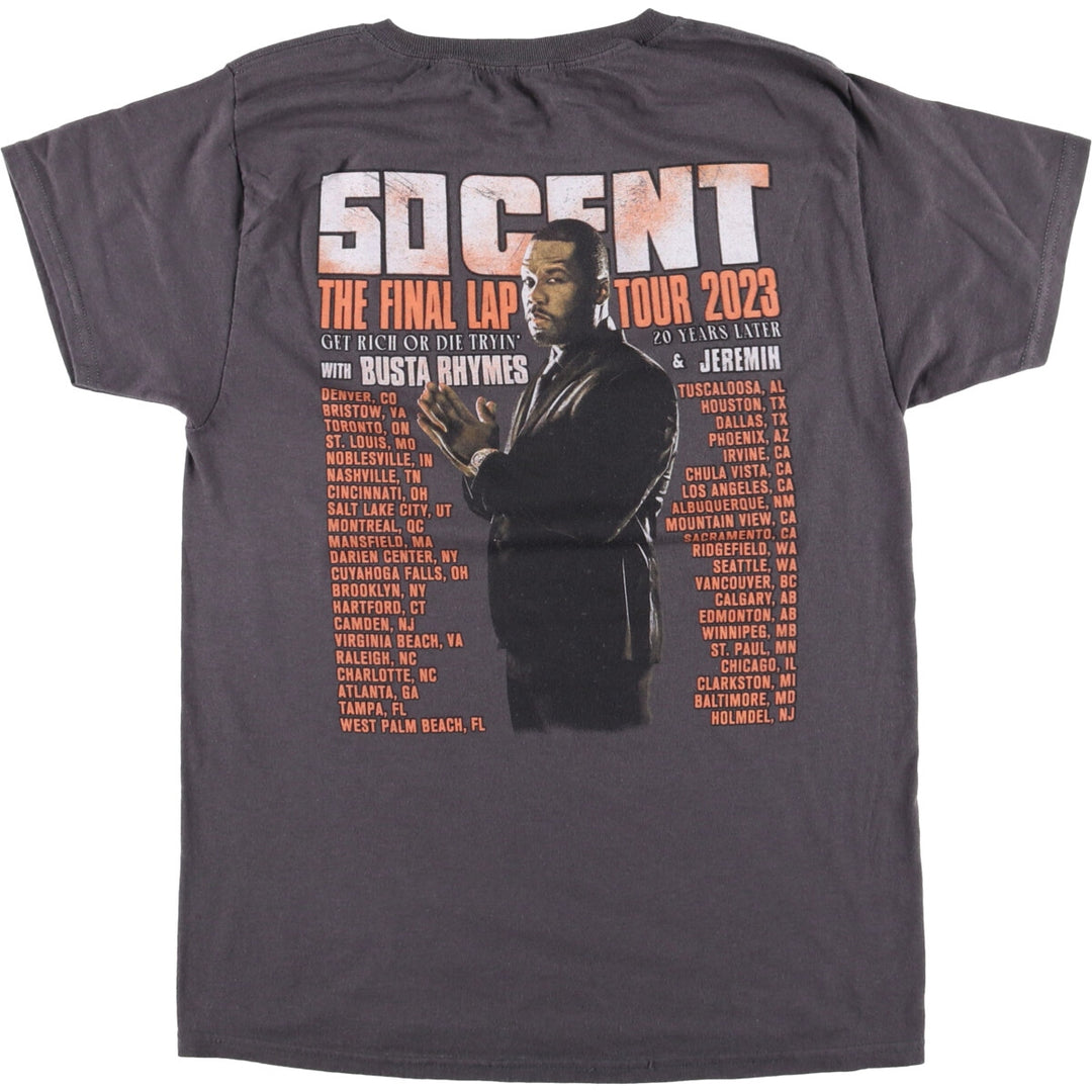 50 CENT rap t-shirt, men's size S unclear gray type Vintage Second Hand