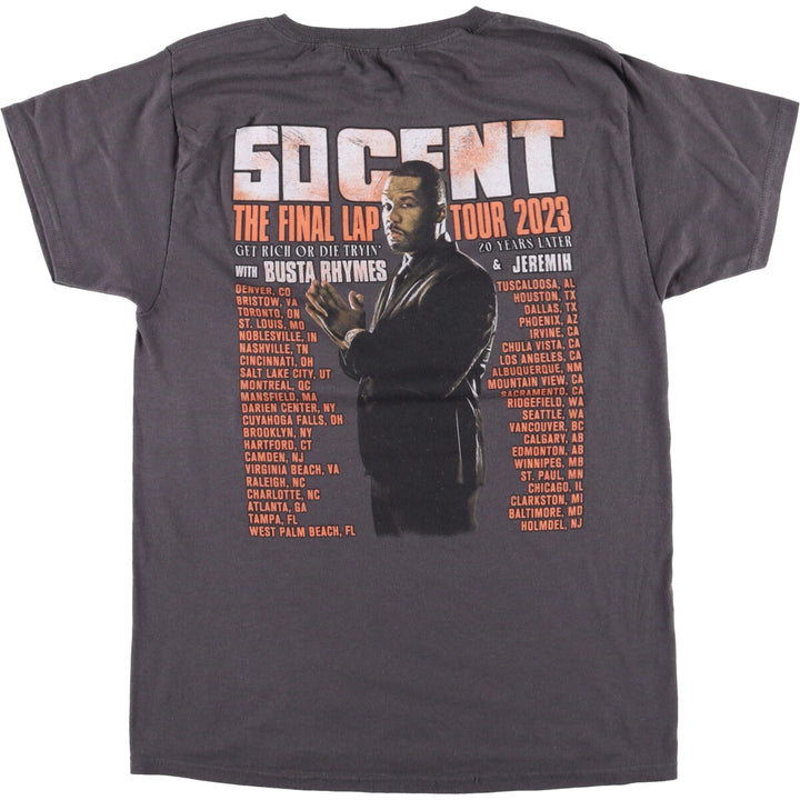 50 CENT rap t-shirt, men's size S unclear gray type Vintage Second Hand