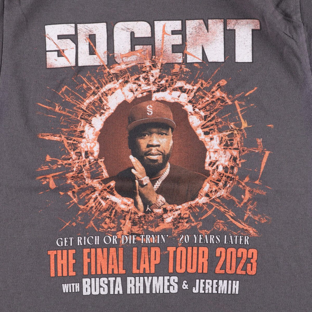 50 CENT rap t-shirt, men's size S unclear gray type Vintage Second Hand