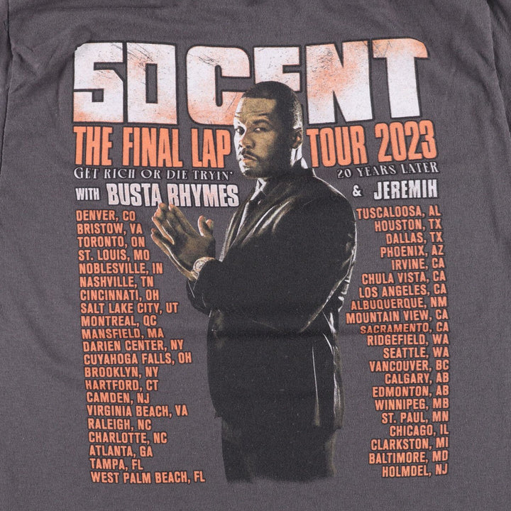 50 CENT rap t-shirt, men's size S unclear gray type Vintage Second Hand