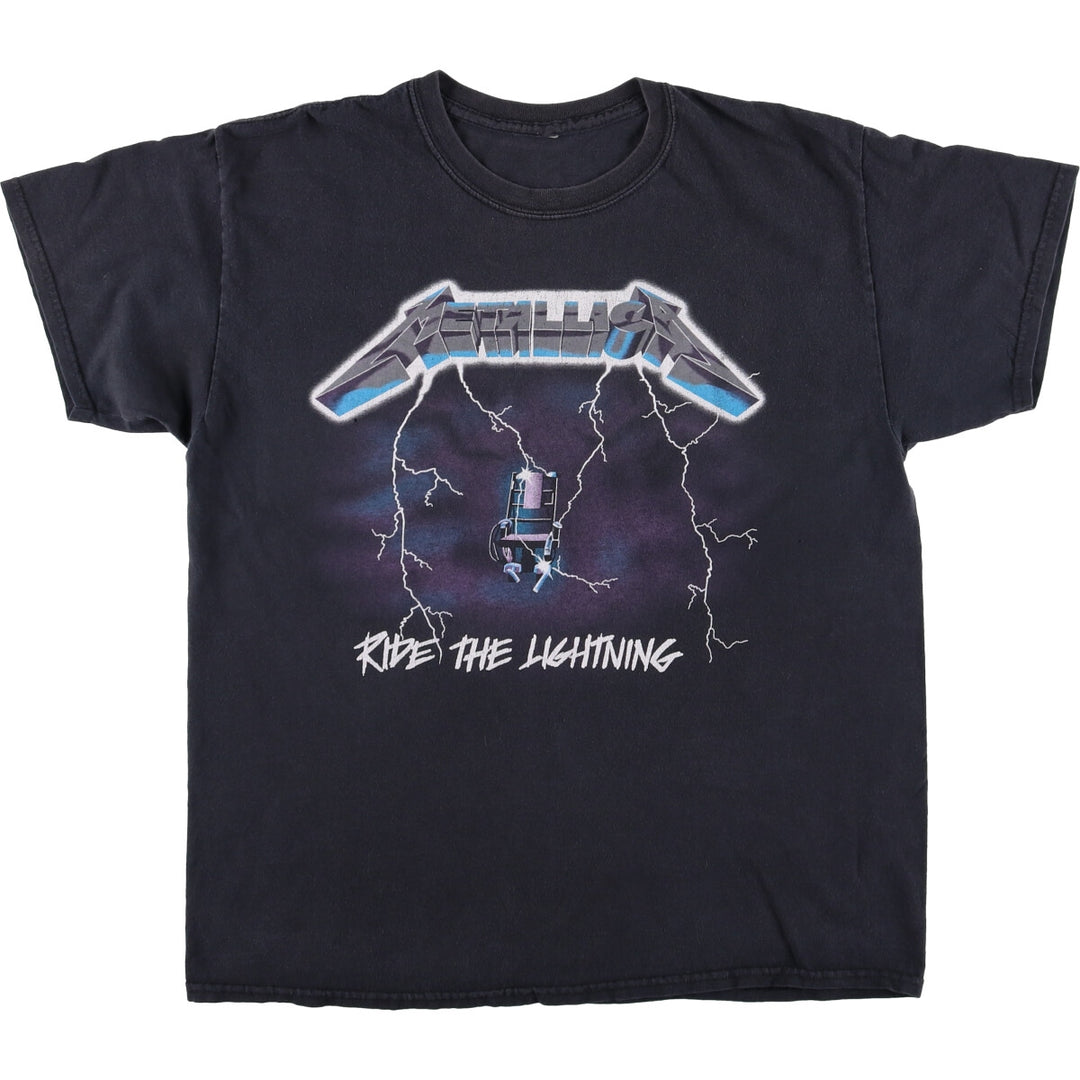 METALLICA Metallica Band T-shirt Band T Men's M size unclear black type Vintage Second Hand