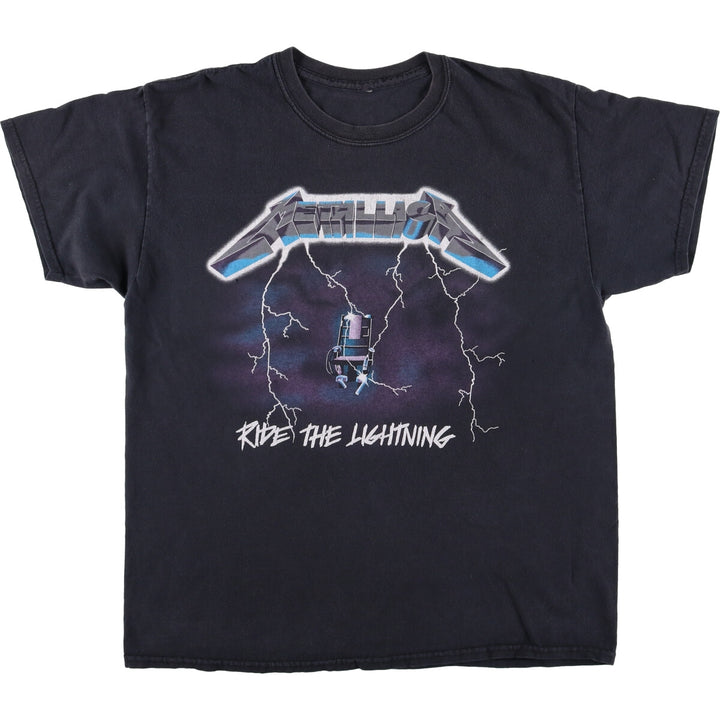 METALLICA Metallica Band T-shirt Band T Men's M size unclear black type Vintage Second Hand