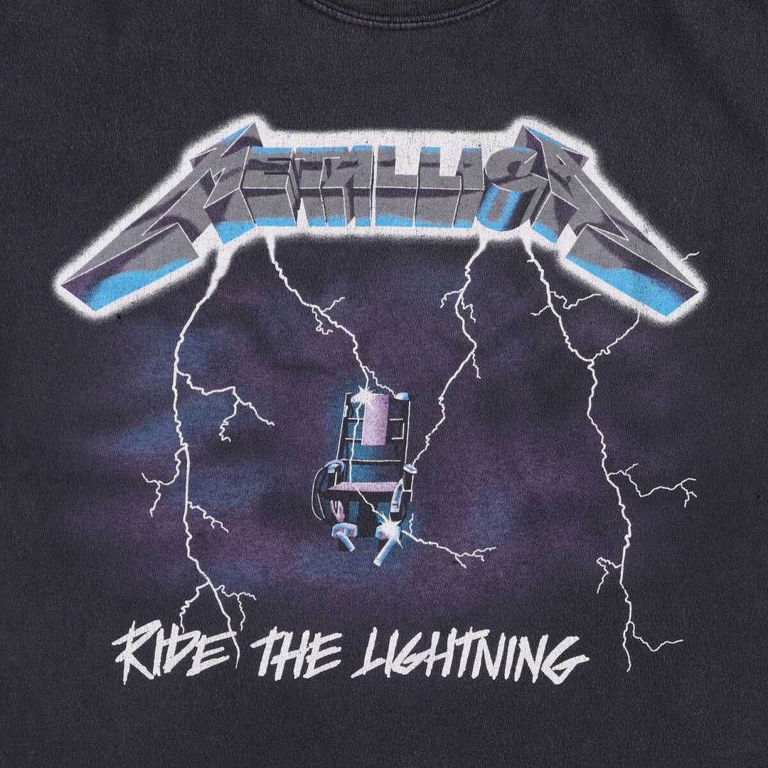 METALLICA Metallica Band T-shirt Band T Men's M size unclear black type Vintage Second Hand
