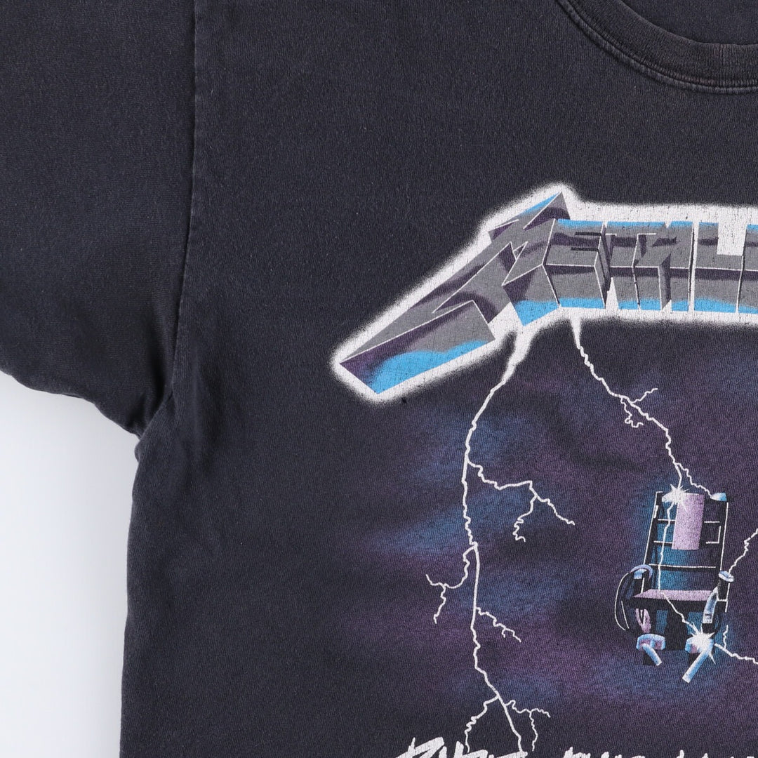 METALLICA Metallica Band T-shirt Band T Men's M size unclear black type Vintage Second Hand
