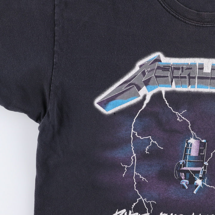 METALLICA Metallica Band T-shirt Band T Men's M size unclear black type Vintage Second Hand