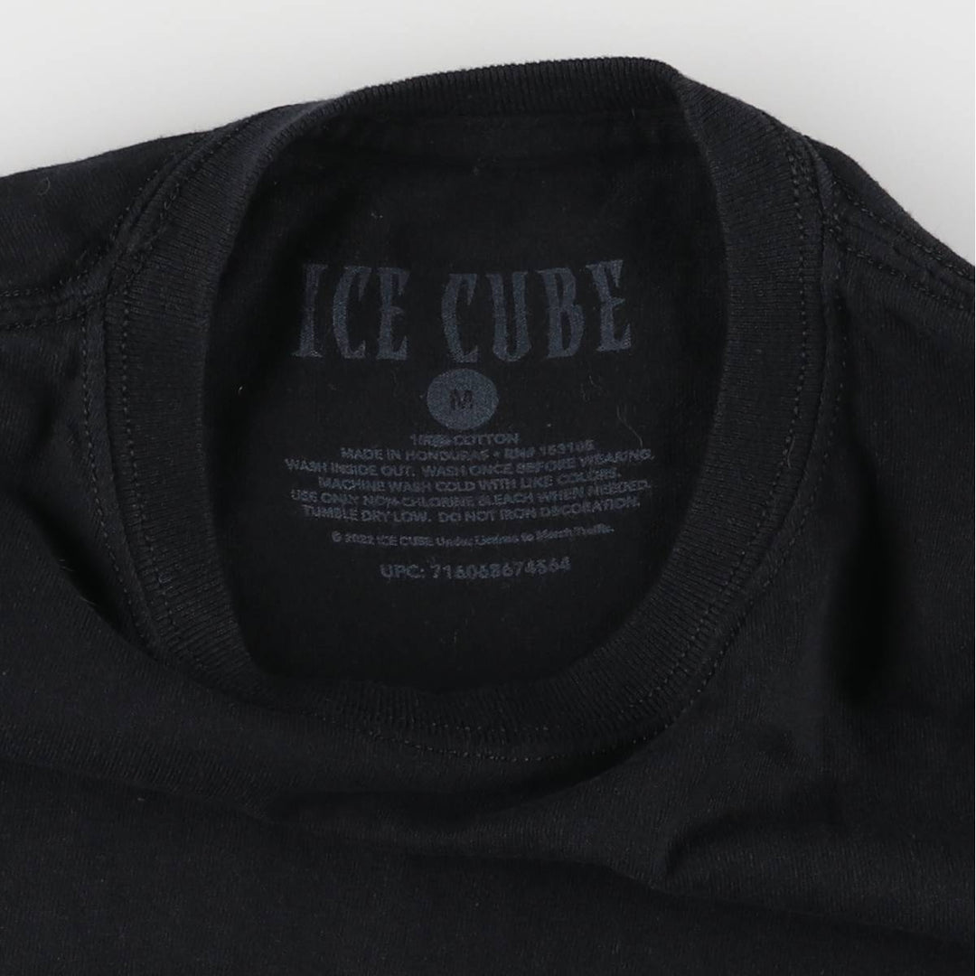 ICE CUBE Rap T-shirt, Men's M size cotton black type Vintage Second Hand