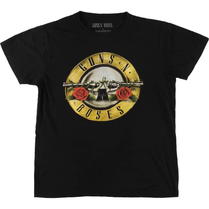 GUNS N' ROSES Guns N' Roses Floral Band T-Shirt Band Tee Men's L size cotton black type Vintage Second Hand