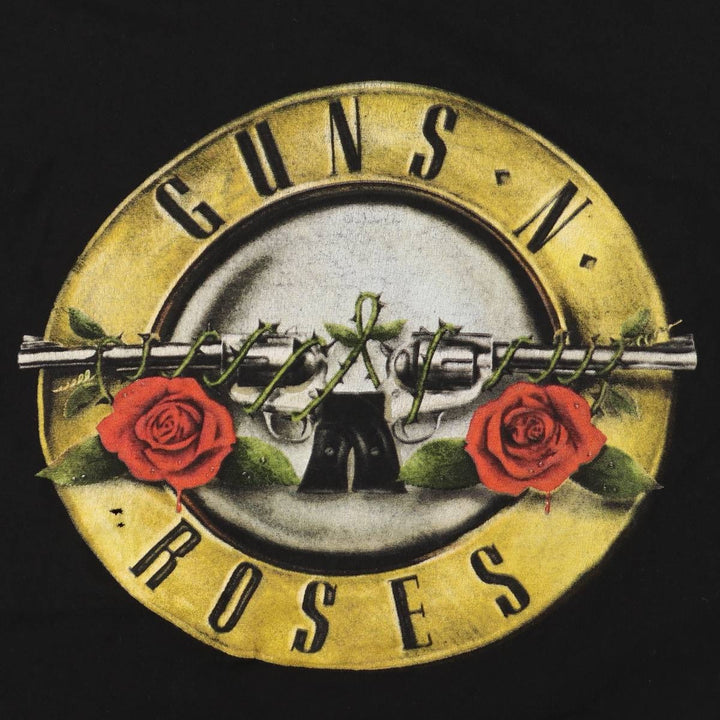 GUNS N' ROSES Guns N' Roses Floral Band T-Shirt Band Tee Men's L size cotton black type Vintage Second Hand
