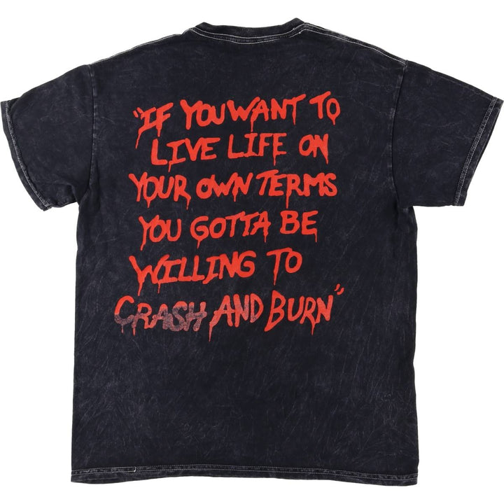 Global MOTLEY CRUE Skull Pattern Band T-shirt Band Tee Men's S size cotton black type Vintage Second Hand