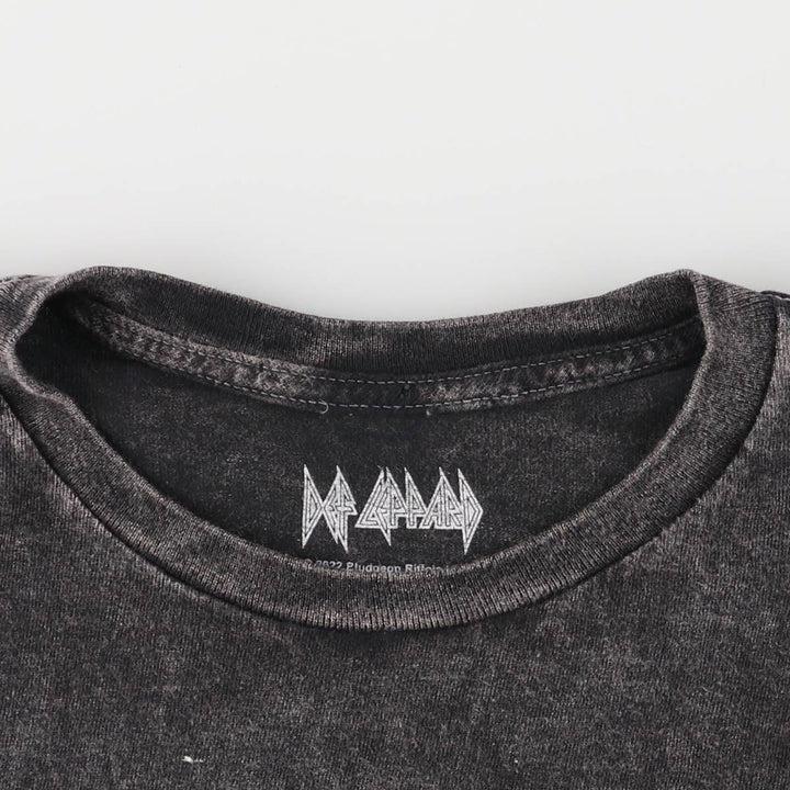 DEF LEPPARD Def Leppard Leopard Pattern Leopard Pattern Band T-shirt Band T Men's L size cotton black type Vintage Second Hand