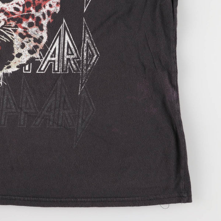 DEF LEPPARD Def Leppard Leopard Pattern Band T-shirt Band Tee Men's XL equivalent cotton black type Vintage Second Hand