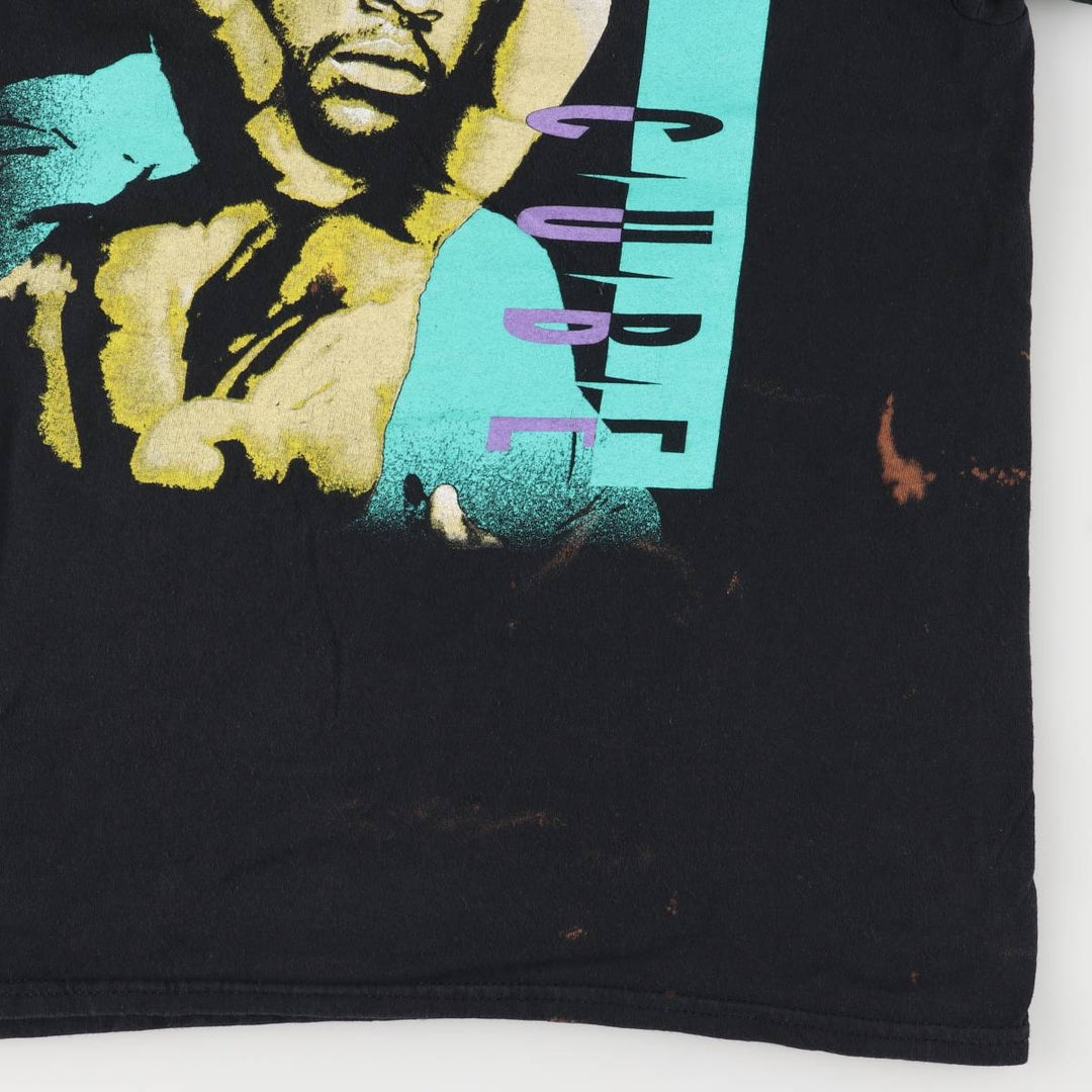ICE CUBE Rap T-shirt, Men's M size unclear black type Vintage Second Hand