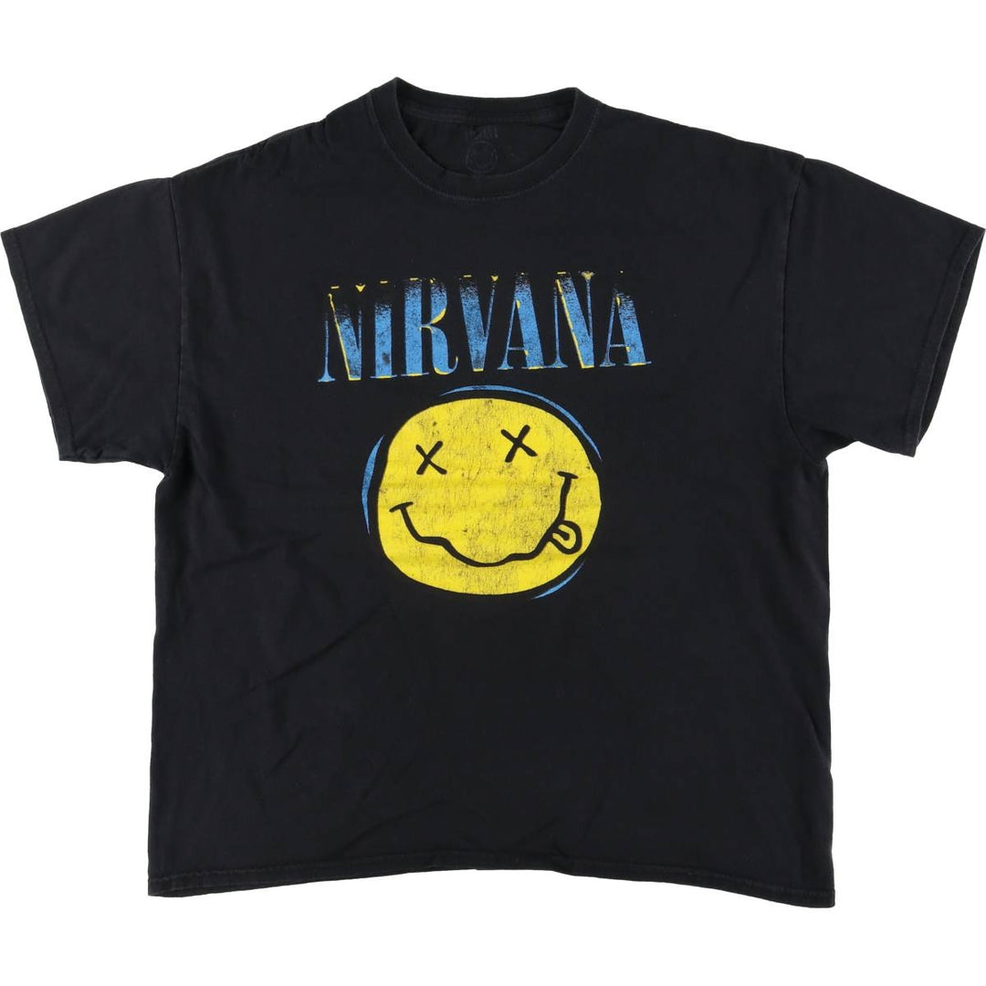 NIRVANA Nirvana Band T-shirt, Band T, Men's XL size cotton black type Vintage Second Hand