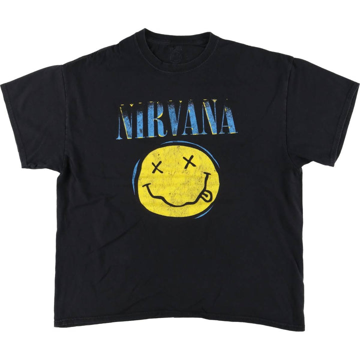 NIRVANA Nirvana Band T-shirt, Band T, Men's XL size cotton black type Vintage Second Hand
