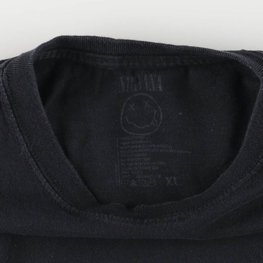 NIRVANA Nirvana Band T-shirt, Band T, Men's XL size cotton black type Vintage Second Hand