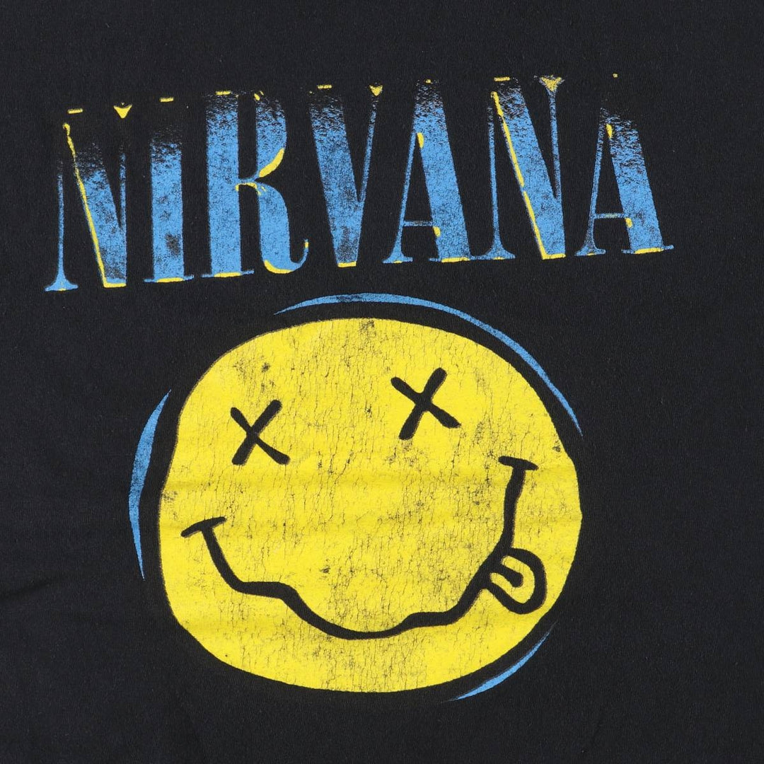 NIRVANA Nirvana Band T-shirt, Band T, Men's XL size cotton black type Vintage Second Hand