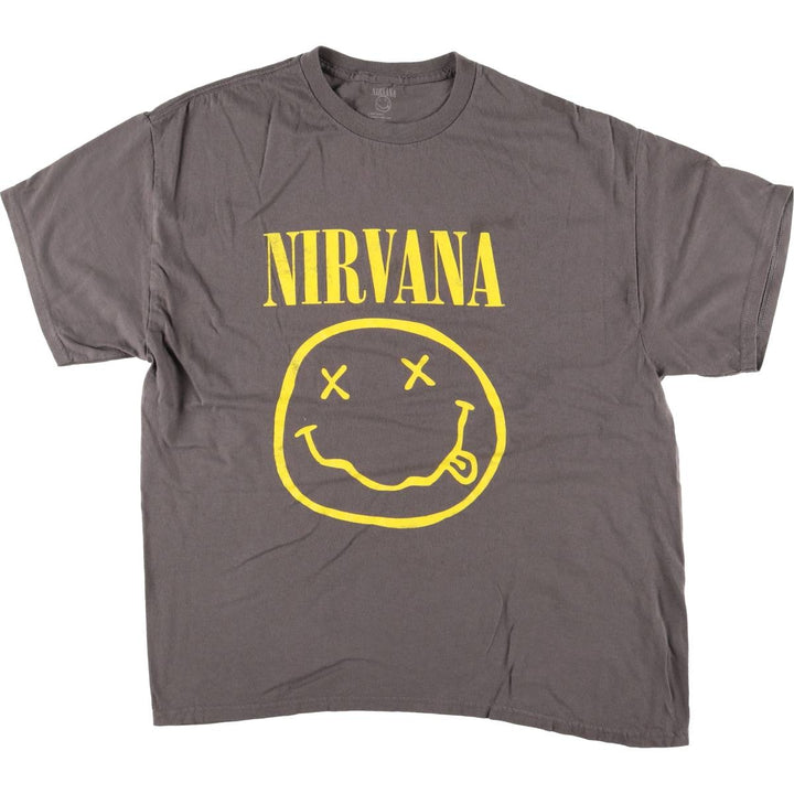 NIRVANA Nirvana Band T-shirt, Band T, Men's XL size cotton gray type Vintage Second Hand
