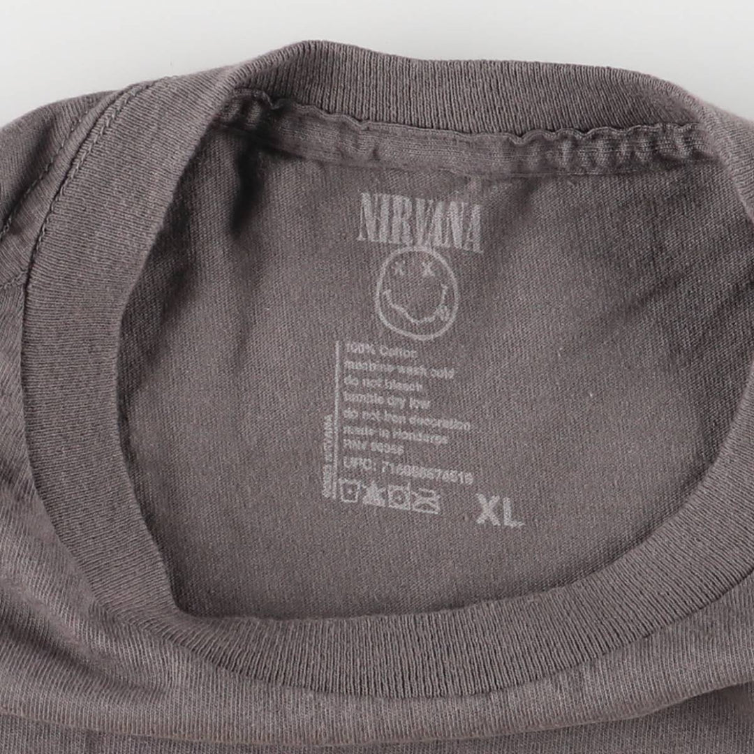 NIRVANA Nirvana Band T-shirt, Band T, Men's XL size cotton gray type Vintage Second Hand