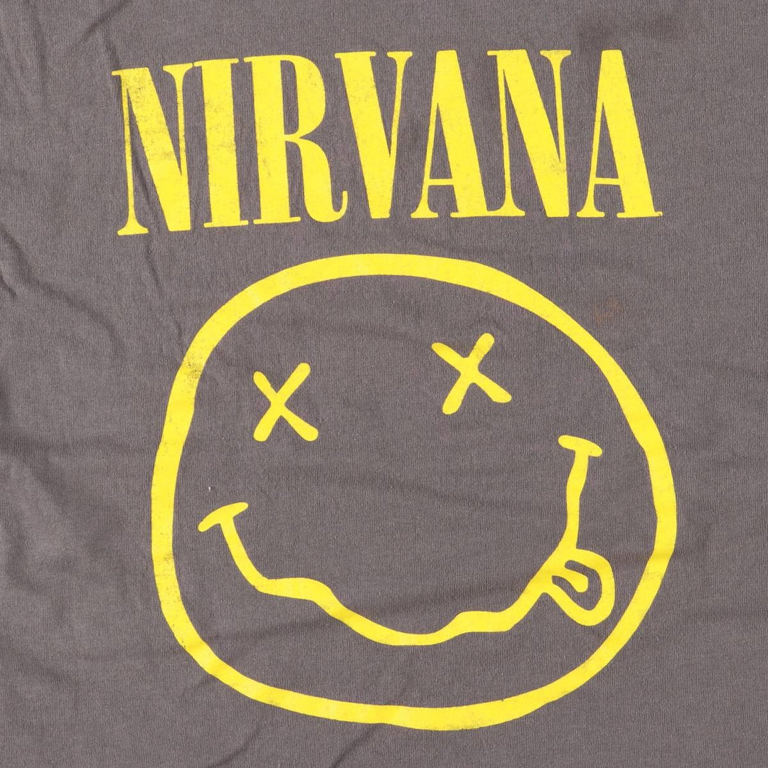 NIRVANA Nirvana Band T-shirt, Band T, Men's XL size cotton gray type Vintage Second Hand