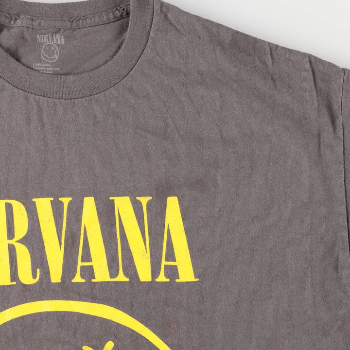 NIRVANA Nirvana Band T-shirt, Band T, Men's XL size cotton gray type Vintage Second Hand
