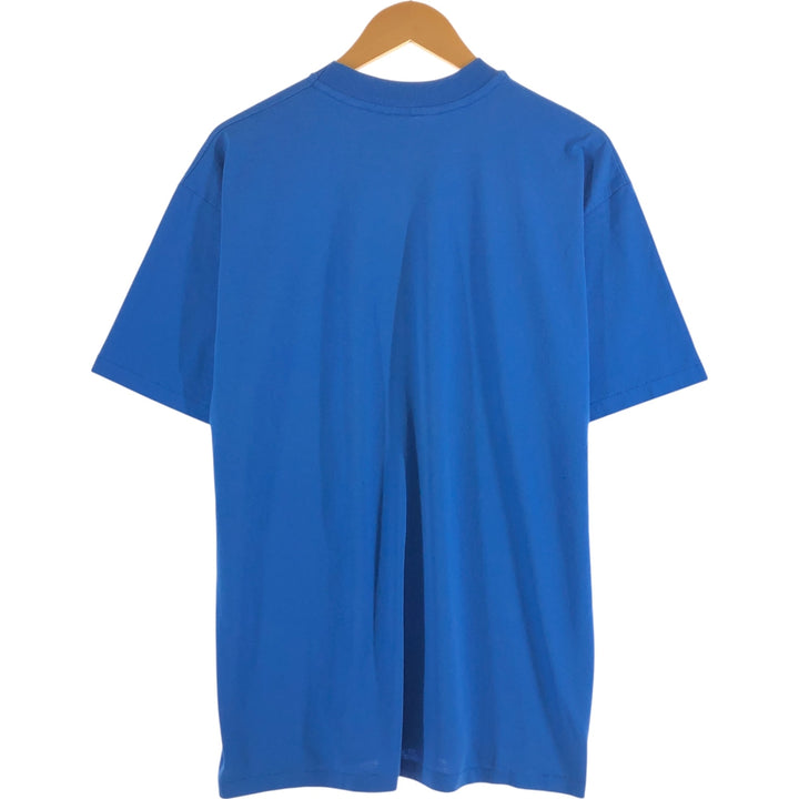 90'S Hanes Fifty-Fifty Message Print T-Shirt Made in USA Men's XL Vintage cotton blue type Vintage Second Hand
