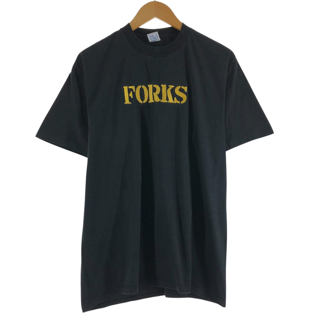 90'S Jerzees Embroidered T-shirt Made in USA Men's XL Vintage cotton black type Vintage Second Hand