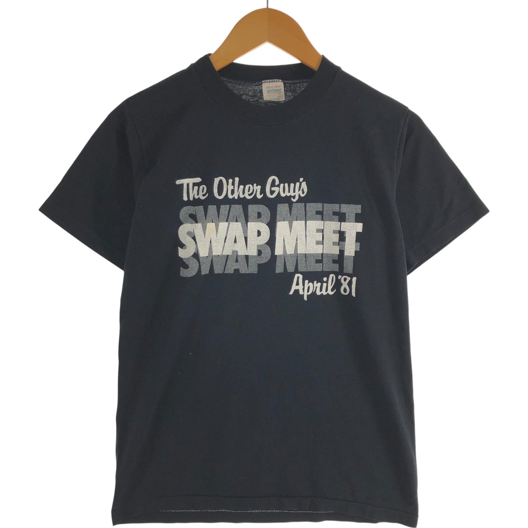 Vintage 80'S GULF COAST SPORTSWEAR printed T-shirt made in USA, size M for men cotton black type Vintage Second Hand