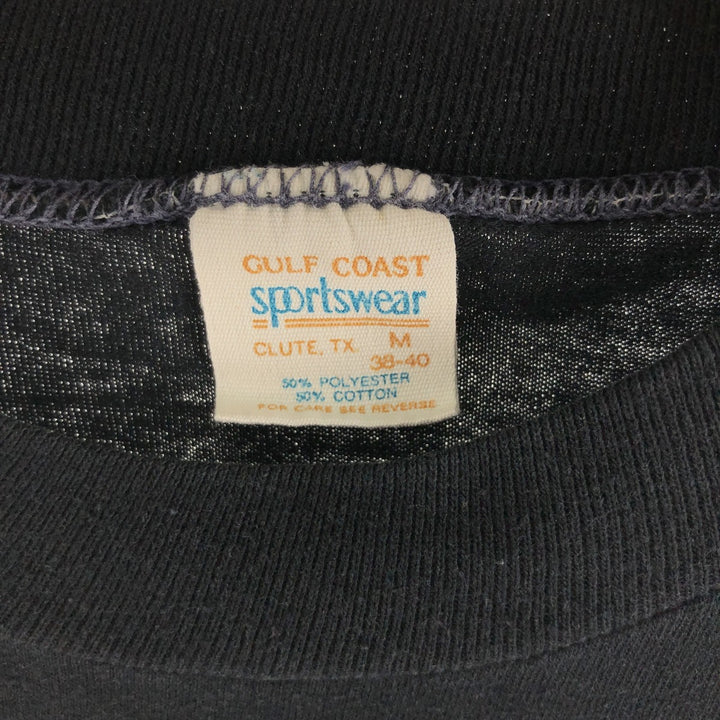 Vintage 80'S GULF COAST SPORTSWEAR printed T-shirt made in USA, size M for men cotton black type Vintage Second Hand