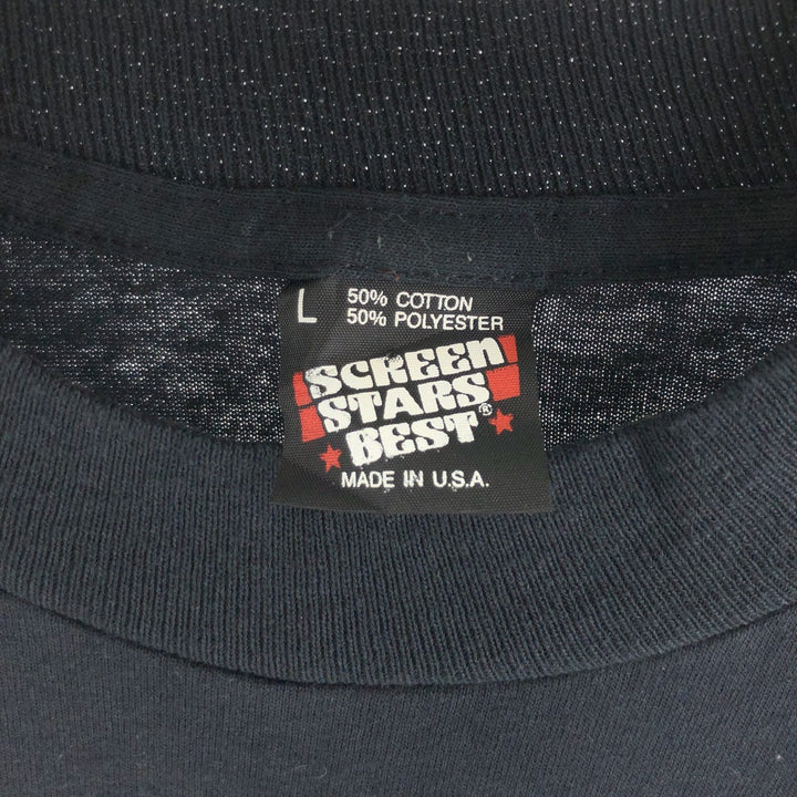 90'S Screen Stars Best Printed T-shirt Made in USA Men's L Vintage cotton black type Vintage Second Hand