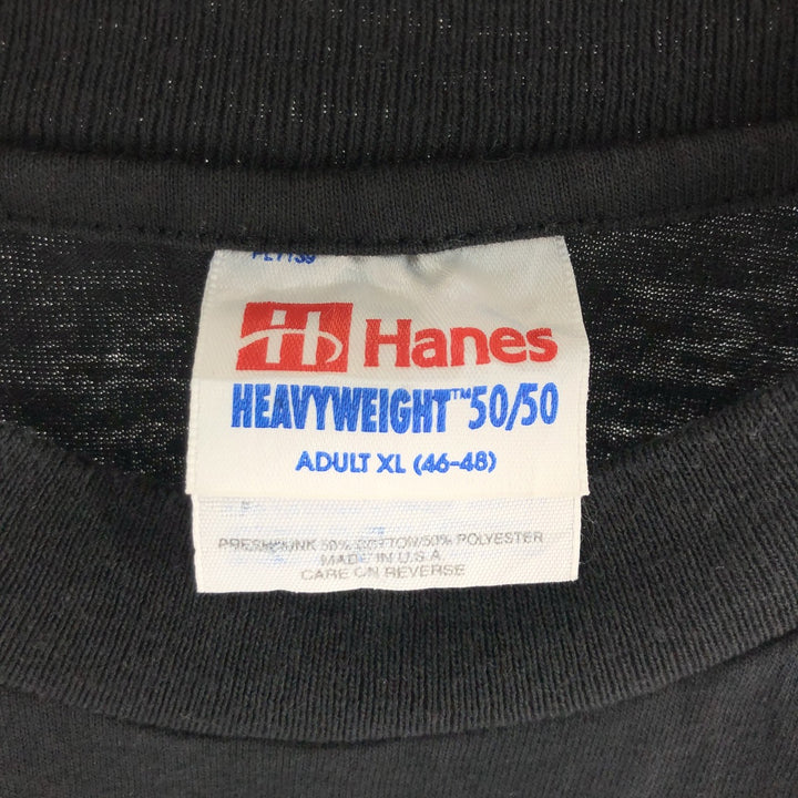 90'S Hanes HEAVYWEIGHT 50 cotton black type Vintage Second Hand