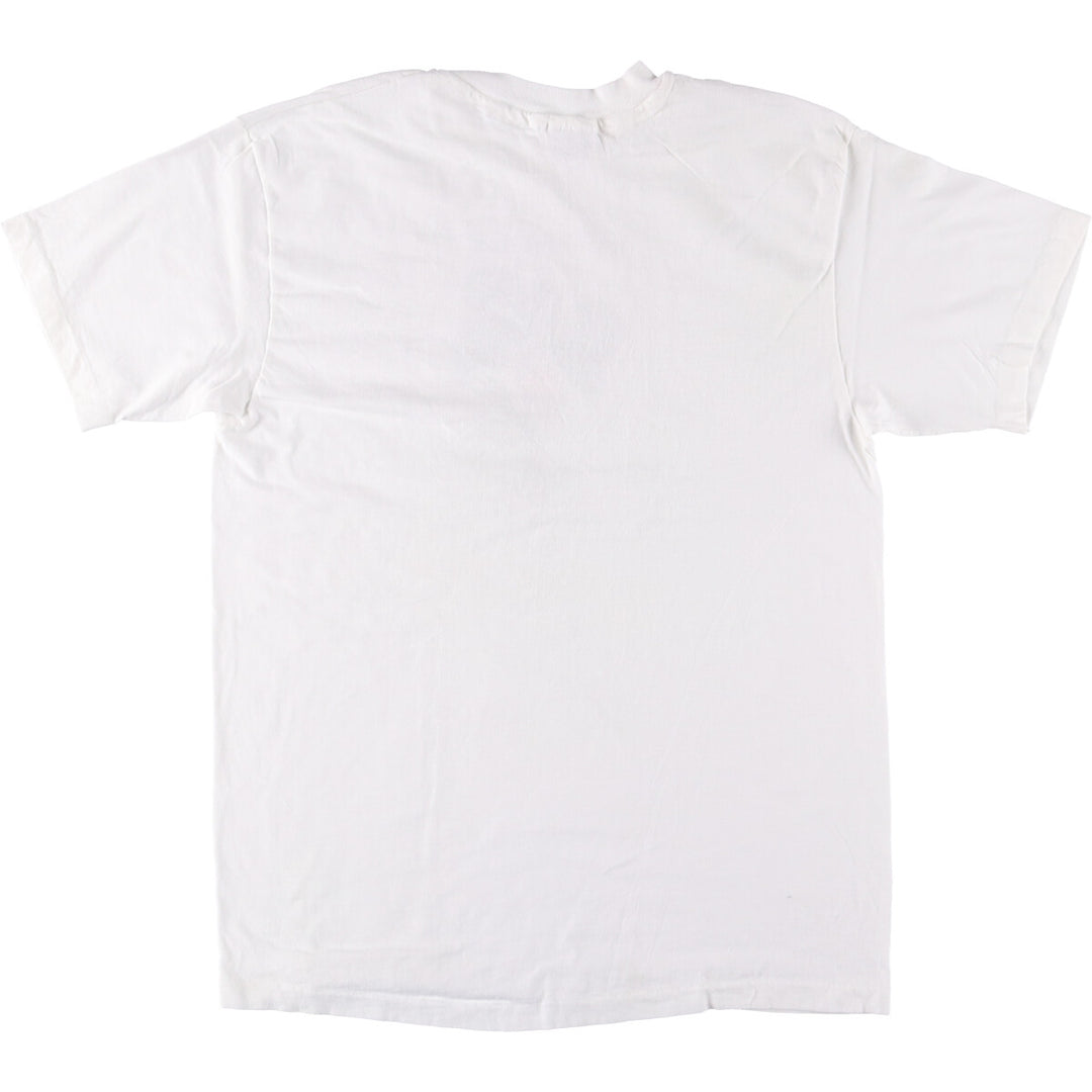 Vintage 90'S Hanes printed T-shirt, made in the USA, size L for men cotton white type Vintage Second Hand