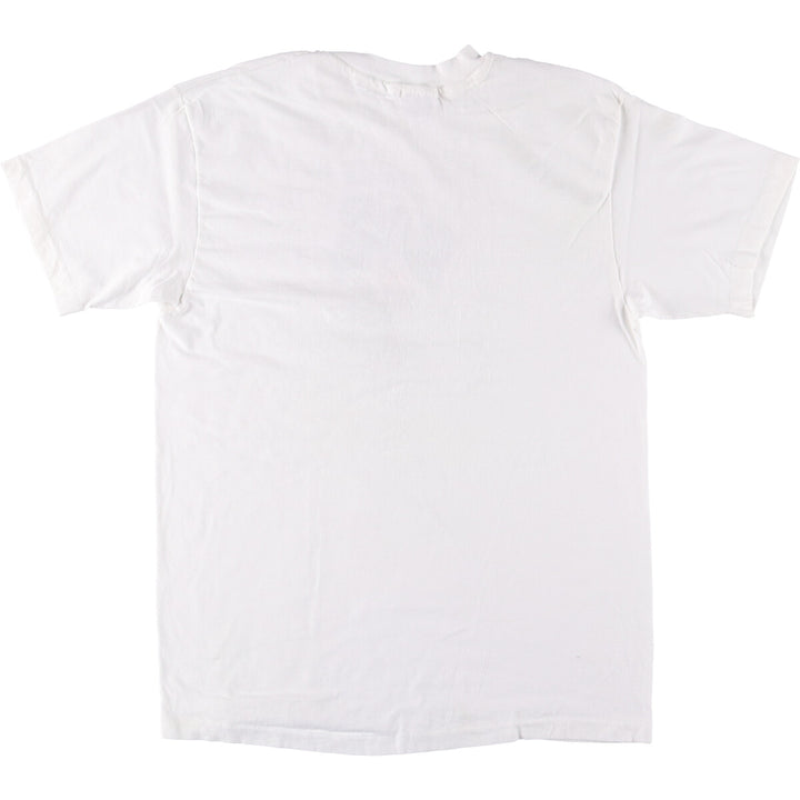Vintage 90'S Hanes printed T-shirt, made in the USA, size L for men cotton white type Vintage Second Hand