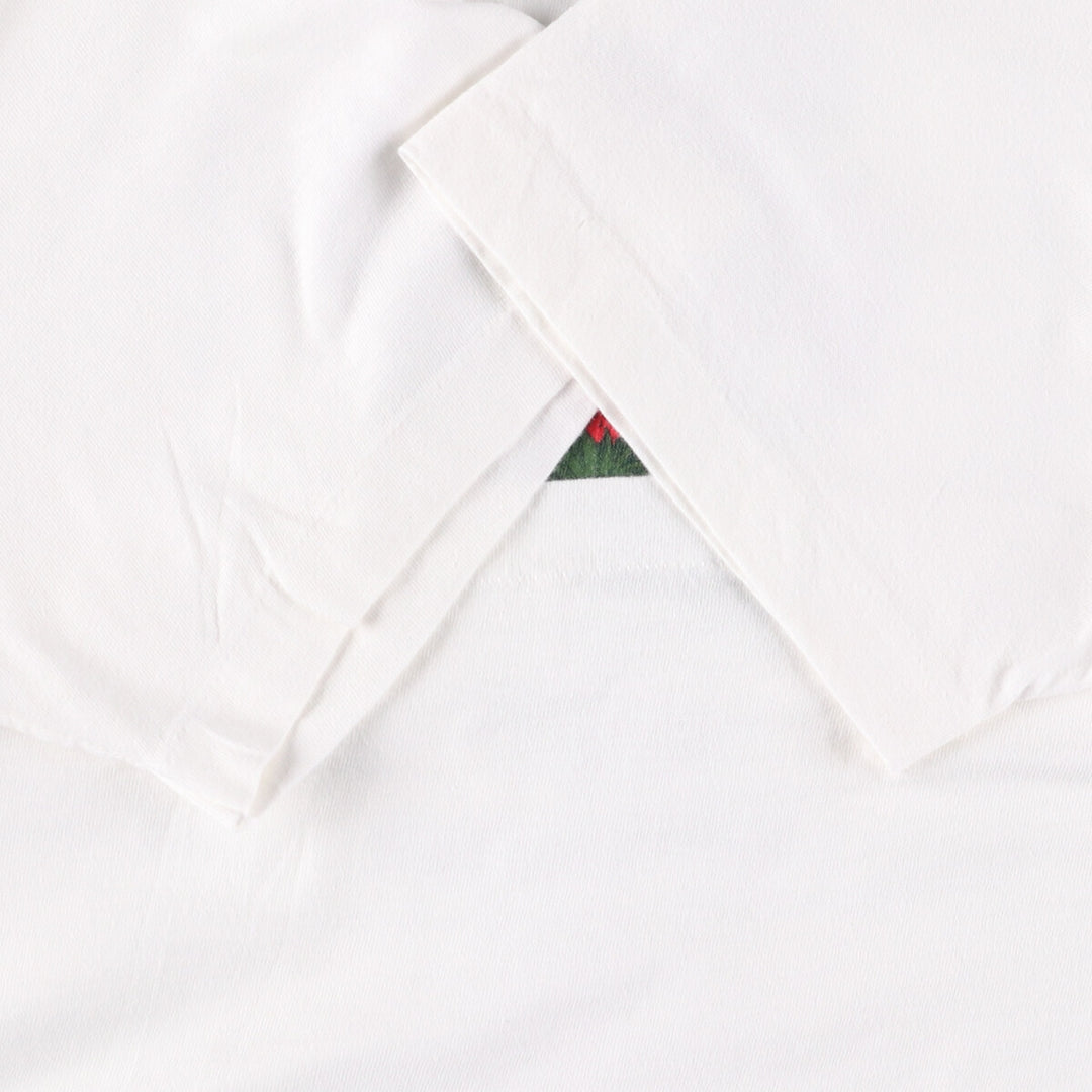 Vintage 90'S Hanes printed T-shirt, made in the USA, size L for men cotton white type Vintage Second Hand