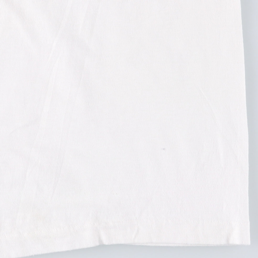 Vintage 90'S Hanes printed T-shirt, made in the USA, size L for men cotton white type Vintage Second Hand