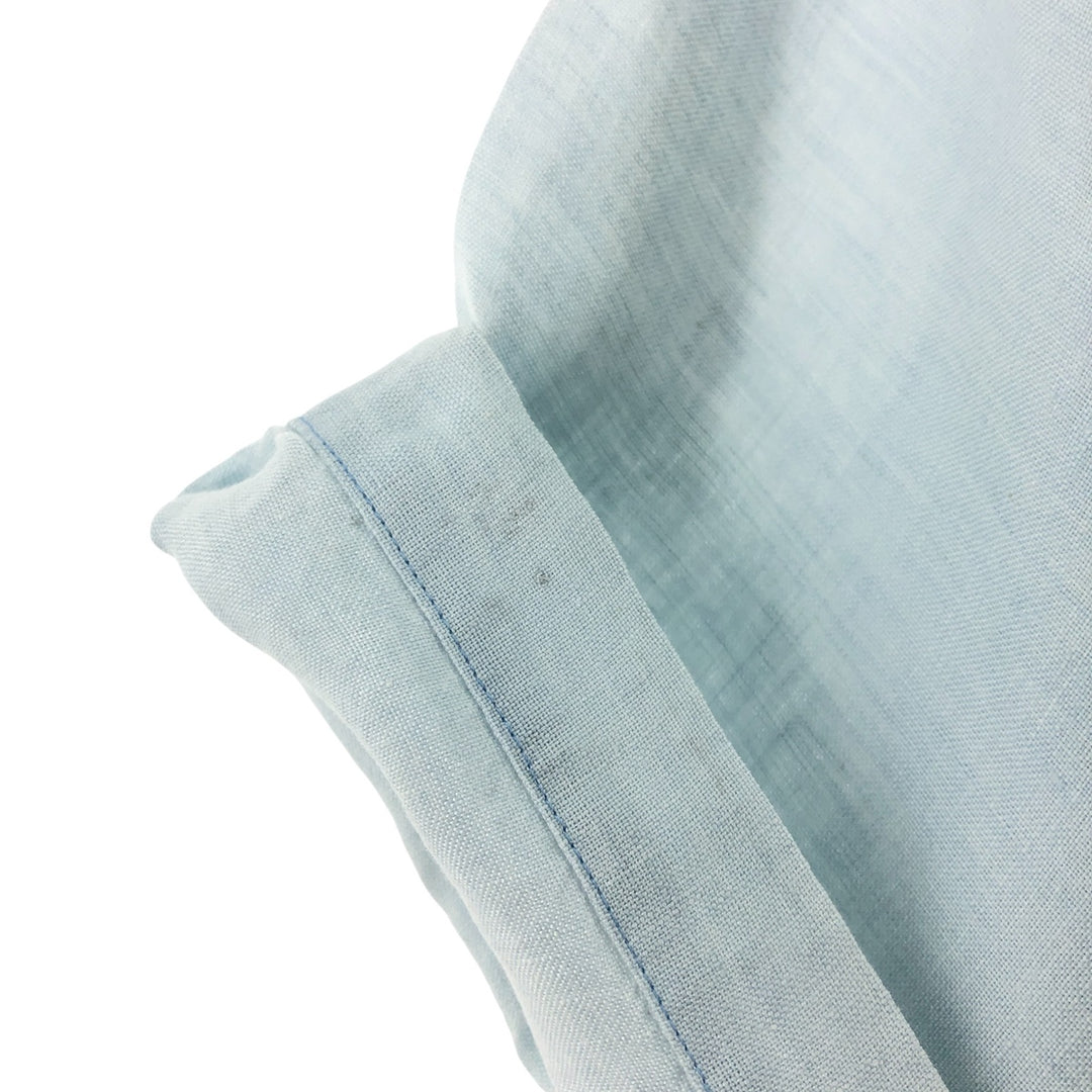 Brooks Brothers IRISH LINEN short sleeve linen button down shirt, men's size M linen Blue type light blue Vintage Second Hand