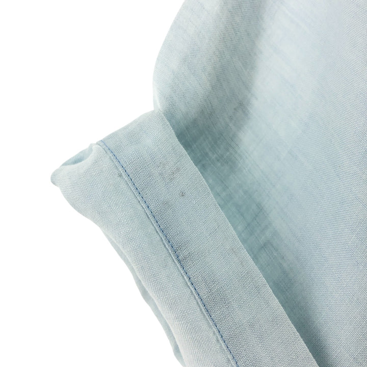 Brooks Brothers IRISH LINEN short sleeve linen button down shirt, men's size M linen Blue type light blue Vintage Second Hand