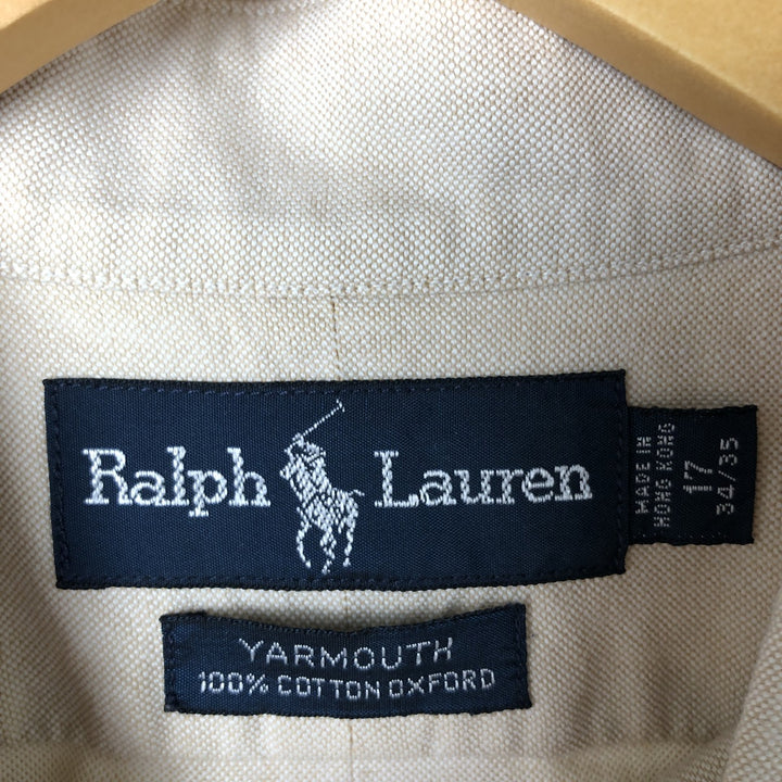 Ralph Lauren YARMOUTH long sleeve button down shirt, men's XL size cotton Beige type Vintage Second Hand