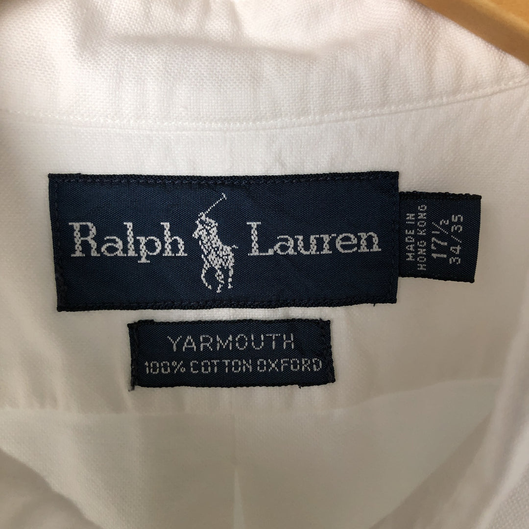 Ralph Lauren YARMOUTH long sleeve button down shirt, men's XL size cotton white type Vintage Second Hand