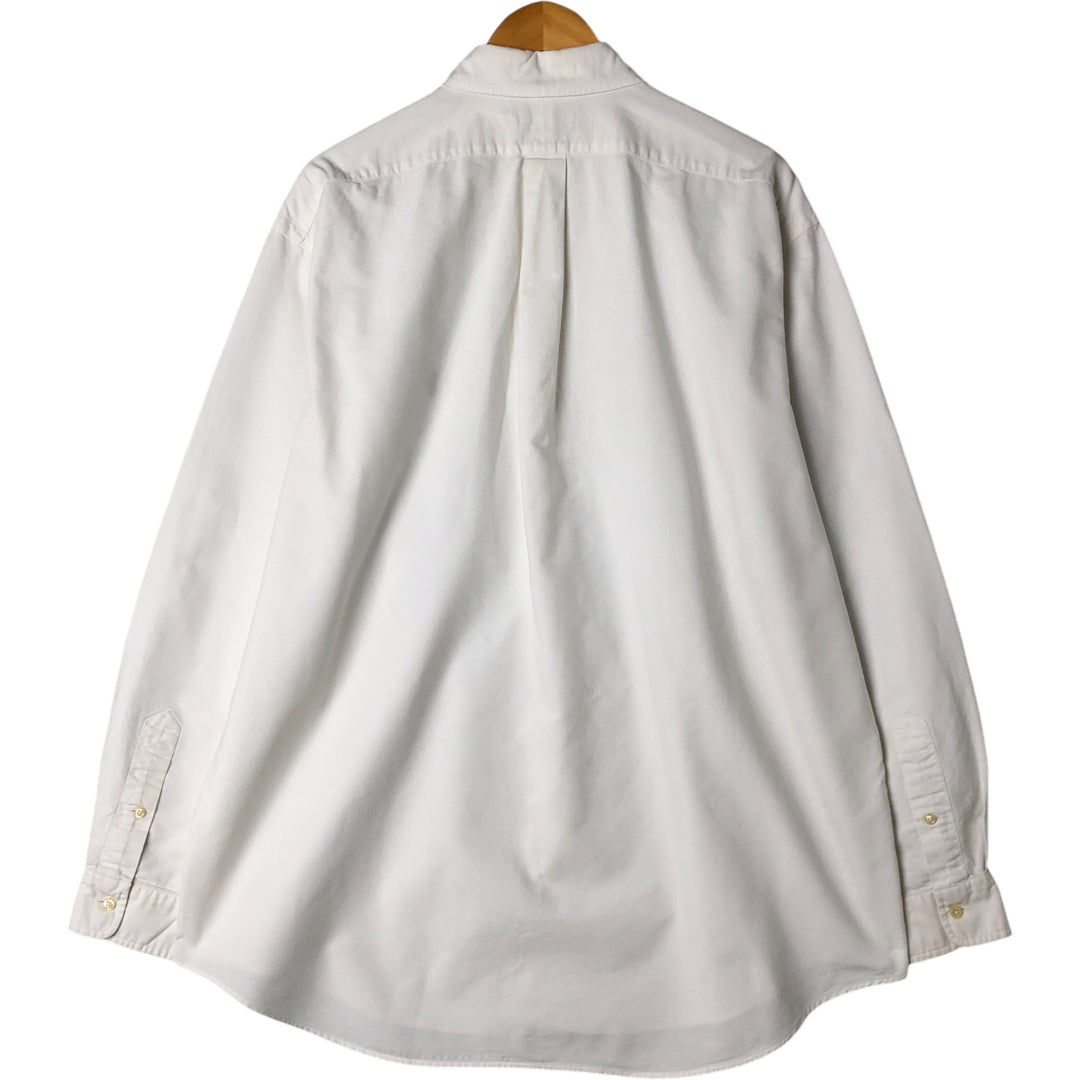 Ralph Lauren YARMOUTH long sleeve button down shirt, men's XL size cotton white type Vintage Second Hand