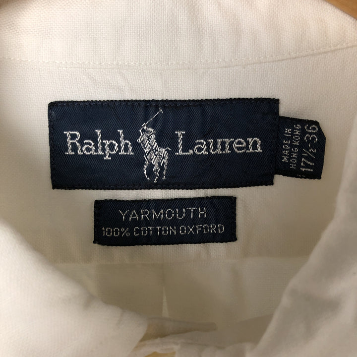 Ralph Lauren YARMOUTH long sleeve button down shirt, men's XL size cotton white type Vintage Second Hand