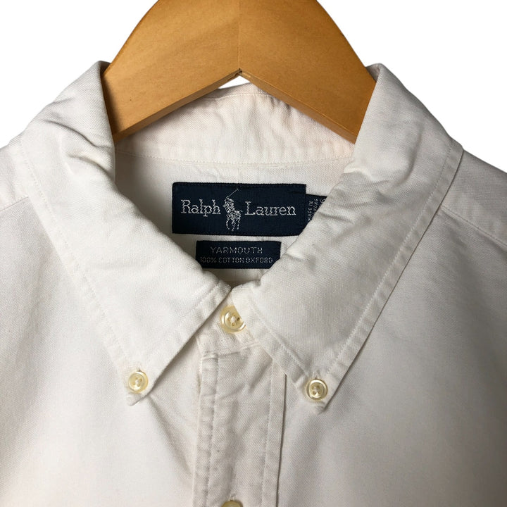 Ralph Lauren YARMOUTH long sleeve button down shirt, men's XL size cotton white type Vintage Second Hand