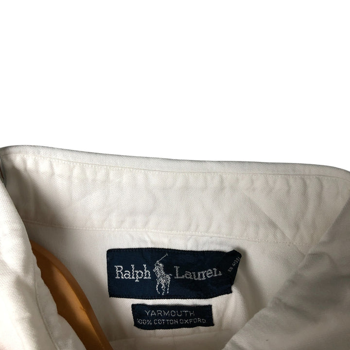 Ralph Lauren YARMOUTH long sleeve button down shirt, men's XL size cotton white type Vintage Second Hand