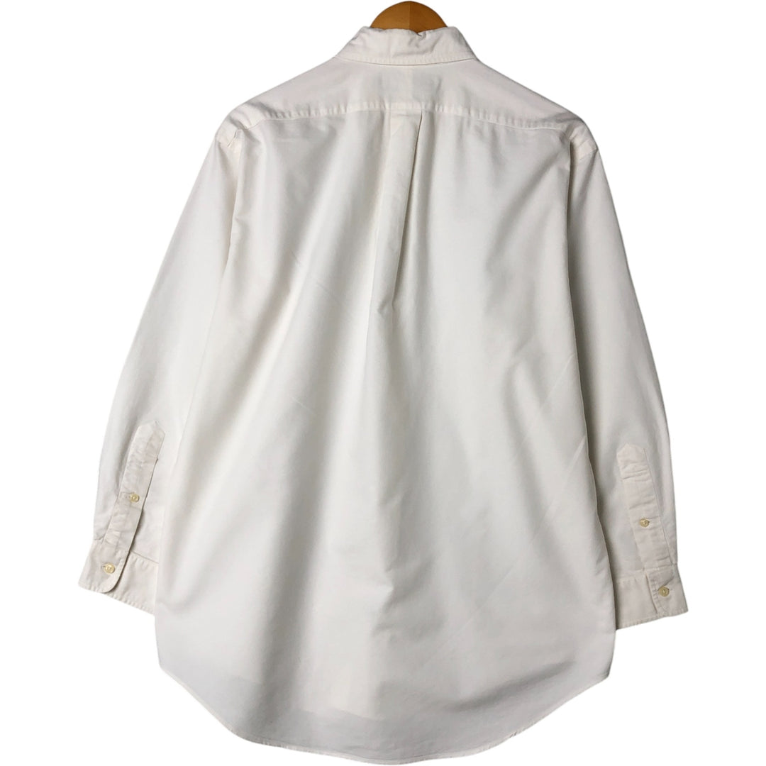 Ralph Lauren YARMOUTH long sleeve button down shirt, men's size M cotton white type Vintage Second Hand