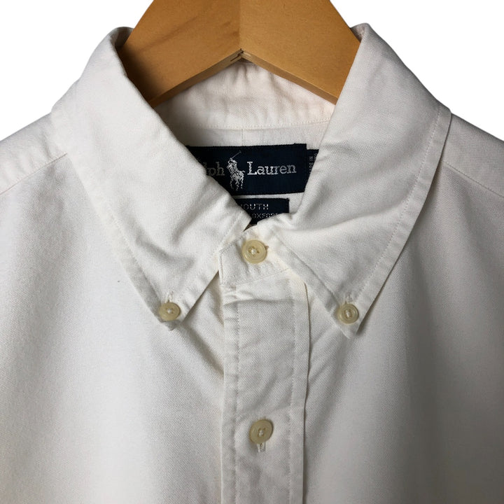 Ralph Lauren YARMOUTH long sleeve button down shirt, men's size M cotton white type Vintage Second Hand