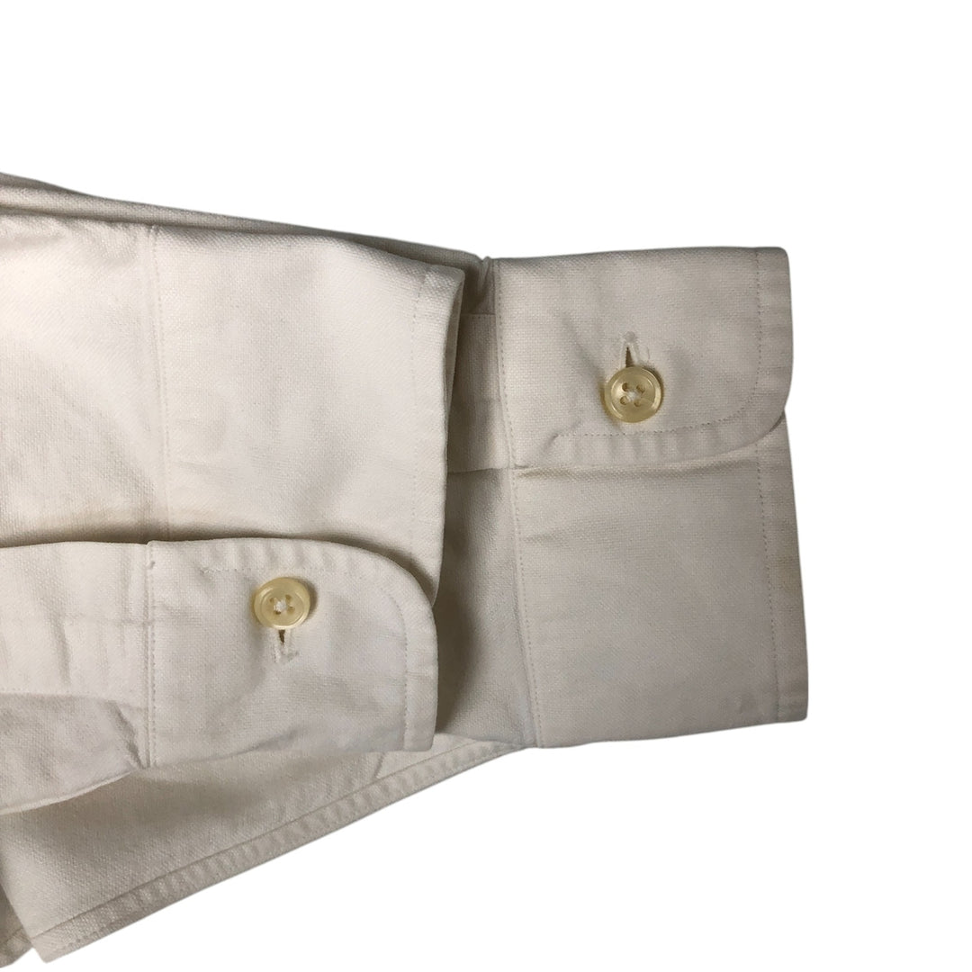 Ralph Lauren YARMOUTH long sleeve button down shirt, men's size M cotton white type Vintage Second Hand