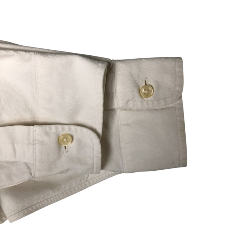 Ralph Lauren YARMOUTH long sleeve button down shirt, men's size M cotton white type Vintage Second Hand