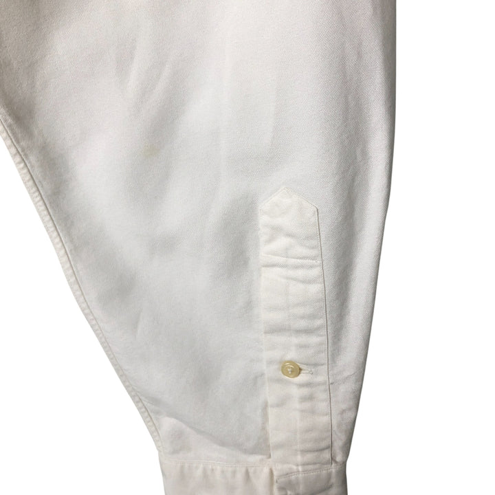 Ralph Lauren YARMOUTH long sleeve button down shirt, men's size M cotton white type Vintage Second Hand