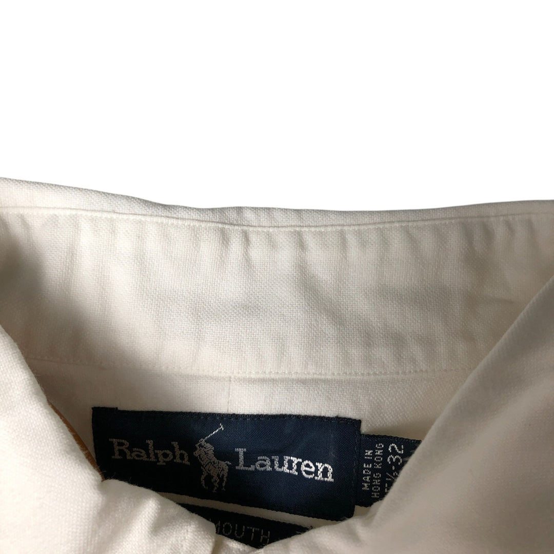Ralph Lauren YARMOUTH long sleeve button down shirt, men's size M cotton white type Vintage Second Hand